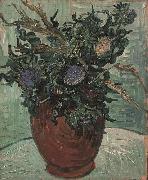 Flower Vase with Thistles Vincent Van Gogh